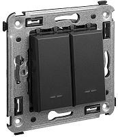 Выключатель без рамки DKC Avanti 2-кл. черный матовый картинка